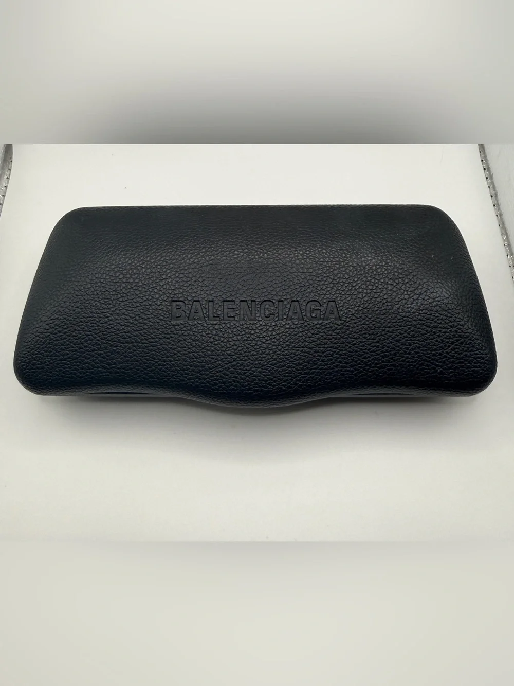 Balenciaga Black Pebbled Hard Shell Eyewear Case